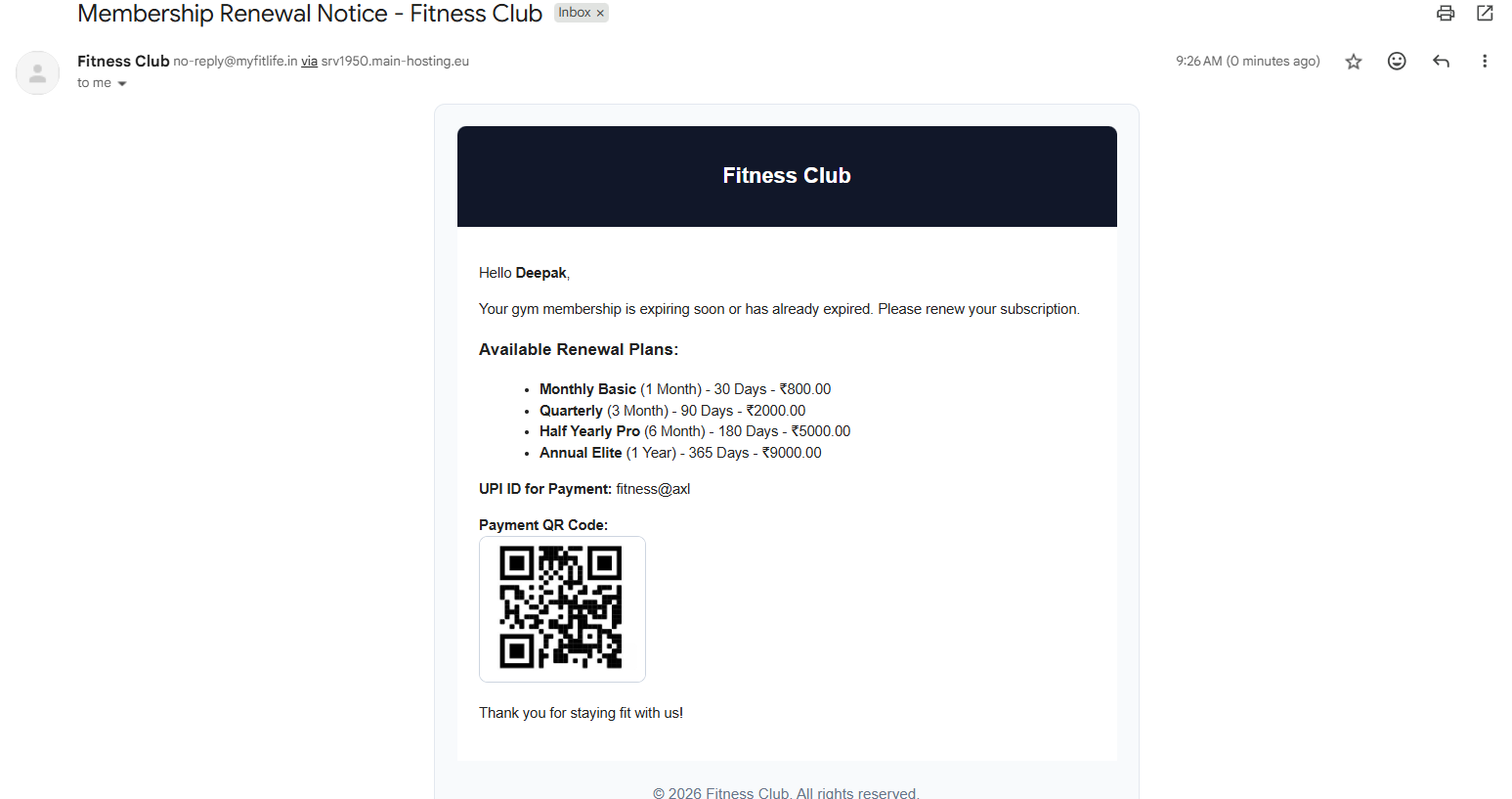 Email Alert Preview